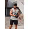 COOFANDY Men’s Workout Hooded Tank Tops 2 Pack Zip Up Sleeveless Gym Shirts Muscle Cut Off T Shirt Bodybuilding Hoodies(Light Grey/Sky Blue(2pcs))