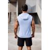 COOFANDY Men’s Workout Hooded Tank Tops 2 Pack Zip Up Sleeveless Gym Shirts Muscle Cut Off T Shirt Bodybuilding Hoodies(Light Grey/Sky Blue(2pcs))