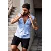 COOFANDY Men’s Workout Hooded Tank Tops 2 Pack Zip Up Sleeveless Gym Shirts Muscle Cut Off T Shirt Bodybuilding Hoodies(Light Grey/Sky Blue(2pcs))