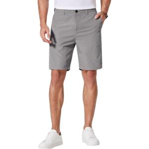 COOFANDY Men’s Casual Shorts 9 Inch Flat Front Lightweight Summer Beach Vacation Shorts with 4 Pockets(Light Grey)