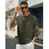 COOFANDY Men’s Casual T-Shirts Short Sleeve Crewneck Pullover Classic Knit Tee Shirts(Army Green)