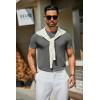 COOFANDY Men’s Casual T-Shirts Short Sleeve Crewneck Pullover Classic Knit Tee Shirts(Dark Grey)