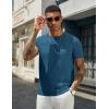 COOFANDY Men’s Casual T-Shirts Short Sleeve Crewneck Pullover Classic Knit Tee Shirts(Demin Blue)