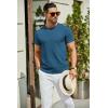 COOFANDY Men’s Casual T-Shirts Short Sleeve Crewneck Pullover Classic Knit Tee Shirts(Demin Blue)