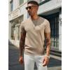 COOFANDY Men’s Casual T-Shirts Short Sleeve Crewneck Pullover Classic Knit Tee Shirts(Khaki)
