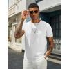COOFANDY Men’s Casual T-Shirts Short Sleeve Crewneck Pullover Classic Knit Tee Shirts(White)