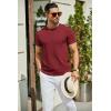 COOFANDY Men’s Casual T-Shirts Short Sleeve Crewneck Pullover Classic Knit Tee Shirts(Wine Red)