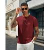 COOFANDY Men’s Casual T-Shirts Short Sleeve Crewneck Pullover Classic Knit Tee Shirts(Wine Red)