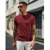 COOFANDY Men’s Casual T-Shirts Short Sleeve Crewneck Pullover Classic Knit Tee Shirts(Wine Red)