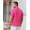 COOFANDY Mens Knit T-Shirts Casual Crewneck Short Sleeve Shirts Summer Tops Basic Pullover Tees(Bright Pink)