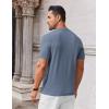 COOFANDY Mens Knit T-Shirts Casual Crewneck Short Sleeve Shirts Summer Tops Basic Pullover Tees(Dark Grey Blue)
