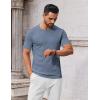 COOFANDY Mens Knit T-Shirts Casual Crewneck Short Sleeve Shirts Summer Tops Basic Pullover Tees(Dark Grey Blue)