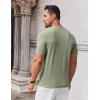 COOFANDY Mens Knit T-Shirts Casual Crewneck Short Sleeve Shirts Summer Tops Basic Pullover Tees(Sage Green)