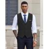 COOFANDY Men’s Suit Vest V-Neck Casual Business Vests Lightweight Slim Fit Formal Dress Waistcoat for Wedding Party(Black)