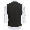 COOFANDY Men’s Suit Vest V-Neck Casual Business Vests Lightweight Slim Fit Formal Dress Waistcoat for Wedding Party(Black)
