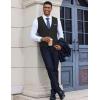 COOFANDY Men’s Suit Vest V-Neck Casual Business Vests Lightweight Slim Fit Formal Dress Waistcoat for Wedding Party(Black)