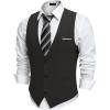 COOFANDY Men’s Suit Vest V-Neck Casual Business Vests Lightweight Slim Fit Formal Dress Waistcoat for Wedding Party(Black)