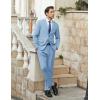 COOFANDY Men’s 2 Piece Suits Classic Fit 2 Button Dress Suits Tuxedo Jacket Blazer for Wedding Business Dinner Prom(Light Blue)