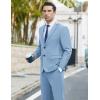 COOFANDY Men’s 2 Piece Suits Classic Fit 2 Button Dress Suits Tuxedo Jacket Blazer for Wedding Business Dinner Prom(Light Blue)