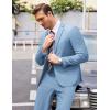 COOFANDY Men’s 2 Piece Suits Classic Fit 2 Button Dress Suits Tuxedo Jacket Blazer for Wedding Business Dinner Prom(Light Blue)