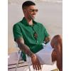 COOFANDY Mens Cotton Button Down Short Sleeve Shirt Casual Summer Linen Beach Shirts(Evergreen)