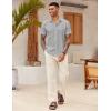 COOFANDY Mens Cotton Button Down Short Sleeve Shirt Casual Summer Linen Beach Shirts(Light Grey)