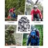 COOFANDY Men’s Light Rain Jacket with Hood Packable Waterproof Raincoat Golf Rain Gear Travel Hiking Windbreaker(Black Camo)
