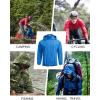 COOFANDY Men’s Light Rain Jacket with Hood Packable Waterproof Raincoat Golf Rain Gear Travel Hiking Windbreaker(Blue)