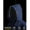 COOFANDY Men’s Light Rain Jacket with Hood Packable Waterproof Raincoat Golf Rain Gear Travel Hiking Windbreaker(Dark Blue)
