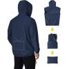 COOFANDY Men’s Light Rain Jacket with Hood Packable Waterproof Raincoat Golf Rain Gear Travel Hiking Windbreaker(Dark Blue)