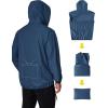 COOFANDY Men’s Light Rain Jacket with Hood Packable Waterproof Raincoat Golf Rain Gear Travel Hiking Windbreaker(Navy Blue)