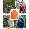 COOFANDY Men’s Light Rain Jacket with Hood Packable Waterproof Raincoat Golf Rain Gear Travel Hiking Windbreaker(Orange)