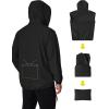 COOFANDY Men’s Light Rain Jacket with Hood Packable Waterproof Raincoat Golf Rain Gear Travel Hiking Windbreaker(Solid Black)