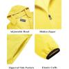 COOFANDY Men’s Light Rain Jacket with Hood Packable Waterproof Raincoat Golf Rain Gear Travel Hiking Windbreaker(Yellow)