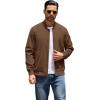 COOFANDY Men’s Lightweight Bomber Jackets Casual Spring Fall Windbreaker Jacket Light Zip Up Coat With Pocket(Brown)