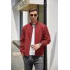 COOFANDY Men’s Lightweight Bomber Jackets Casual Spring Fall Windbreaker Jacket Light Zip Up Coat With Pocket(Wine Red)