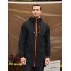 COOFANDY Men’s Long Raincoat Ligtweight Rain Jacket Waterproof Outdoor Jackets with Hood(Black/Orange)