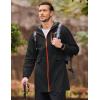 COOFANDY Men’s Long Raincoat Ligtweight Rain Jacket Waterproof Outdoor Jackets with Hood(Black/Orange)