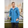 COOFANDY Men’s Long Raincoat Ligtweight Rain Jacket Waterproof Outdoor Jackets with Hood(Blue)