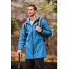 COOFANDY Men’s Long Raincoat Ligtweight Rain Jacket Waterproof Outdoor Jackets with Hood(Blue)