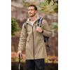 COOFANDY Men’s Long Raincoat Ligtweight Rain Jacket Waterproof Outdoor Jackets with Hood(Khaki)