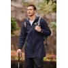 COOFANDY Men’s Long Raincoat Ligtweight Rain Jacket Waterproof Outdoor Jackets with Hood(Navy Blue)