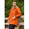 COOFANDY Men’s Long Raincoat Ligtweight Rain Jacket Waterproof Outdoor Jackets with Hood(Orange)