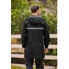 COOFANDY Men’s Long Raincoat Ligtweight Rain Jacket Waterproof Outdoor Jackets with Hood(Silver Strip/Black)