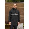 COOFANDY Men’s Long Raincoat Ligtweight Rain Jacket Waterproof Outdoor Jackets with Hood(Silver Strip/Black)