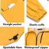 COOFANDY Men’s Long Raincoat Ligtweight Rain Jacket Waterproof Outdoor Jackets with Hood(Yellow)