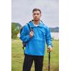 COOFANDY Men’s Rain Jacket Waterproof Lightweight Packable Raincoat Pullover Windbreaker With Hood For Hiking Running(Blue)