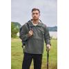 COOFANDY Men’s Rain Jacket Waterproof Lightweight Packable Raincoat Pullover Windbreaker With Hood For Hiking Running(Deep Gray)