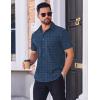 COOFANDY Mens Wrinkle Free Dress Shirt Polka Dot Short Sleeve Button Down Business Casual Shirts(Navy Blue-triangle Arrow)