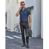 COOFANDY Mens Wrinkle Free Dress Shirt Polka Dot Short Sleeve Button Down Business Casual Shirts(Navy Blue-triangle Arrow)